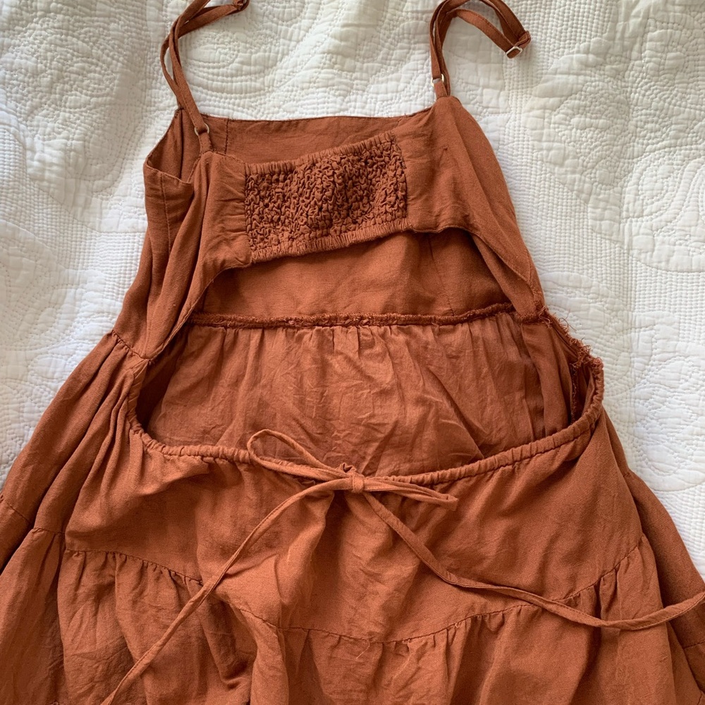Elan Brown Dress Open Back